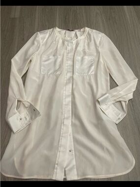 Ted Baker Cream Satin dress
 with Gold Accent